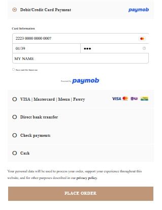 Step 4 - Place order and bank processing